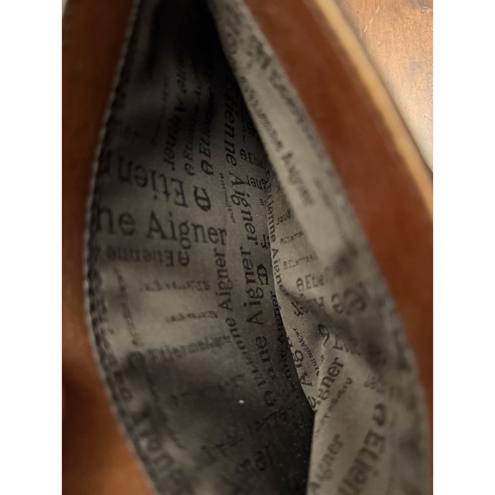 Vintage Etienne Aigner Brown Leather Crossbody Shoulder Bag Purse Buckle Accent - Picture 7 of 7